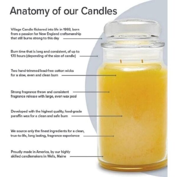 Village Candle Mulled Cider Large Glass Apothecary Jar Scented Candle, 21.25 oz, Red - Image 4