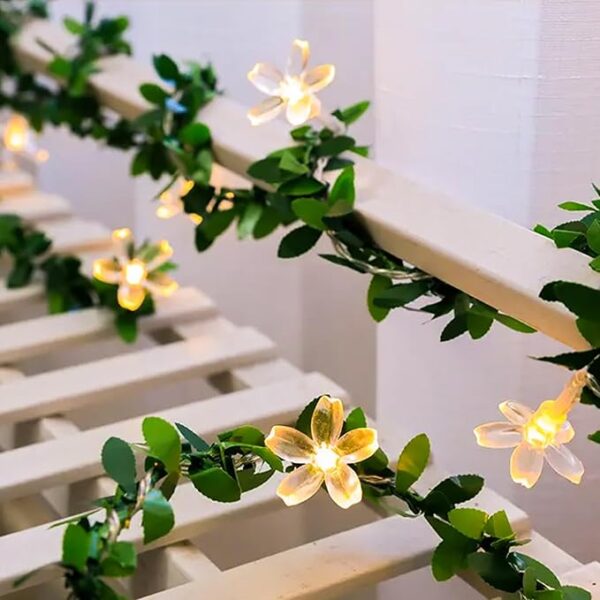 Cherry Blossom Flower String Lights for Bedroom Decor, 33ft 100 LED USB Plug in Decorative Twinkle Fairy Light with Timer for Christmas Easter Tree Window Wall Garland Hanging Decoration (Warm White) - Image 3