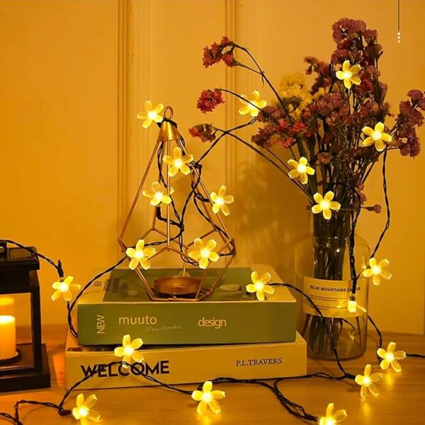 Cherry Blossom Flower String Lights for Bedroom Decor, 33ft 100 LED USB Plug in Decorative Twinkle Fairy Light with Timer for Christmas Easter Tree Window Wall Garland Hanging Decoration (Warm White) - Image 4
