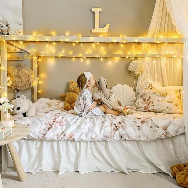 JMEXSUSS Connectable Warm White String Lights Indoor Bedroom, 8 Modes Christmas String Light Plug in Christmas Tree Lights, 33ft 100 LED Fairy Twinkle Light Outdoor for Home Garden Xmas Tree Decor - Image 4