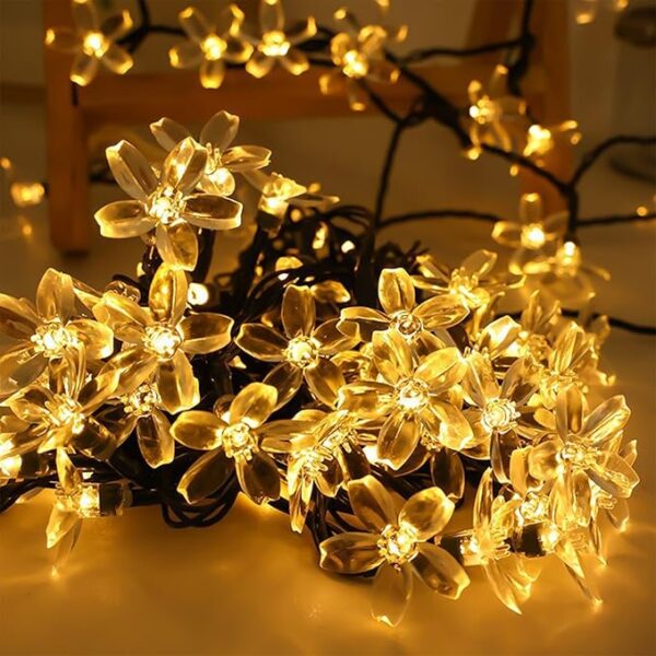 Cherry Blossom Flower String Lights for Bedroom Decor, 33ft 100 LED USB Plug in Decorative Twinkle Fairy Light with Timer for Christmas Easter Tree Window Wall Garland Hanging Decoration (Warm White) - Image 5
