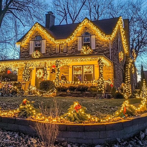 JMEXSUSS 168FT 600 LED Christmas Lights Outdoor Waterproof 8 Modes Indoor String Lights for Outside Warm White Christmas Tree Lights Plug in for Bedroom Wedding Party Holiday Classroom Decorations - Image 3