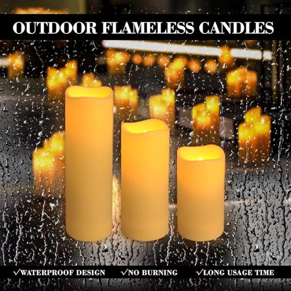 24-Pack LED Flameless Candles with Remote Control -Remote flameless Candles- Timer Candles -3D Flame, for Halloween Christmas Parties,Wedding,Home,Gift and Special Occasions(Three Sizes) - Image 6