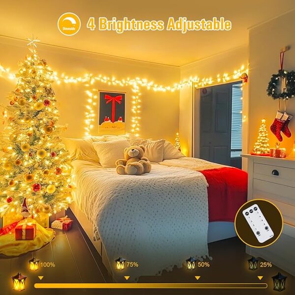 JMEXSUSS 168FT 600 LED Christmas Lights Outdoor Waterproof 8 Modes Indoor String Lights for Outside Warm White Christmas Tree Lights Plug in for Bedroom Wedding Party Holiday Classroom Decorations - Image 2