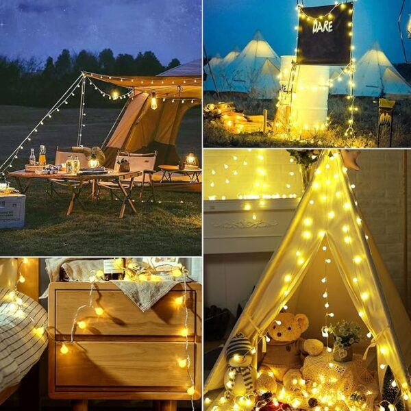 Minetom Mini Globe String Lights, 66 Ft. 200 LED Fairy String Lights Plug in, 8 Modes with Remote, Decor for Indoor Outdoor Party Wedding Christmas Tree Garden, Warm White - Image 5