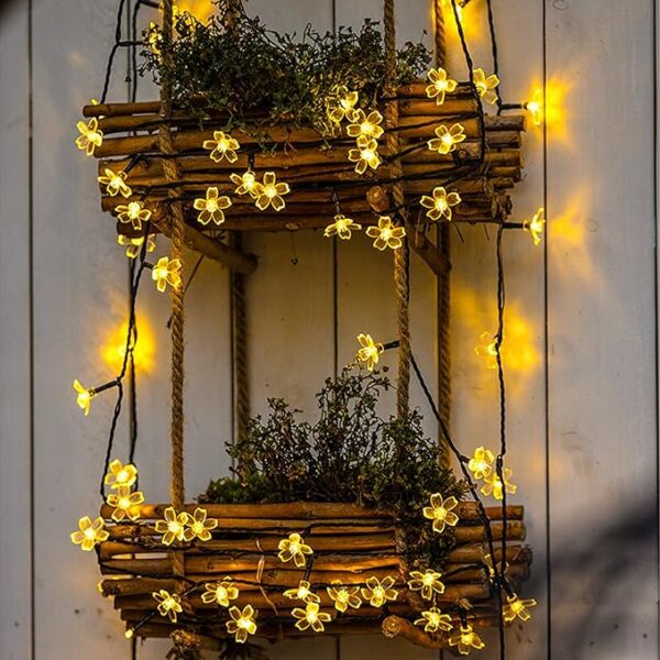Cherry Blossom Flower String Lights for Bedroom Decor, 33ft 100 LED USB Plug in Decorative Twinkle Fairy Light with Timer for Christmas Easter Tree Window Wall Garland Hanging Decoration (Warm White) - Image 2