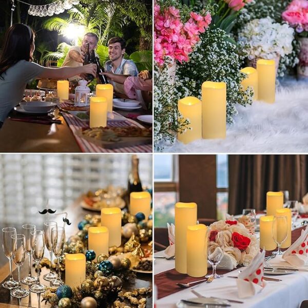 24-Pack LED Flameless Candles with Remote Control -Remote flameless Candles- Timer Candles -3D Flame, for Halloween Christmas Parties,Wedding,Home,Gift and Special Occasions(Three Sizes) - Image 5