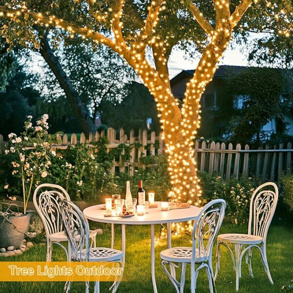 JMEXSUSS 168FT 600 LED Christmas Lights Outdoor Waterproof 8 Modes Indoor String Lights for Outside Warm White Christmas Tree Lights Plug in for Bedroom Wedding Party Holiday Classroom Decorations - Image 5
