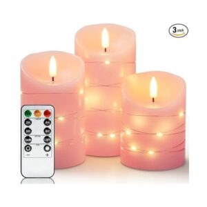 Flameless Candles with String Lights