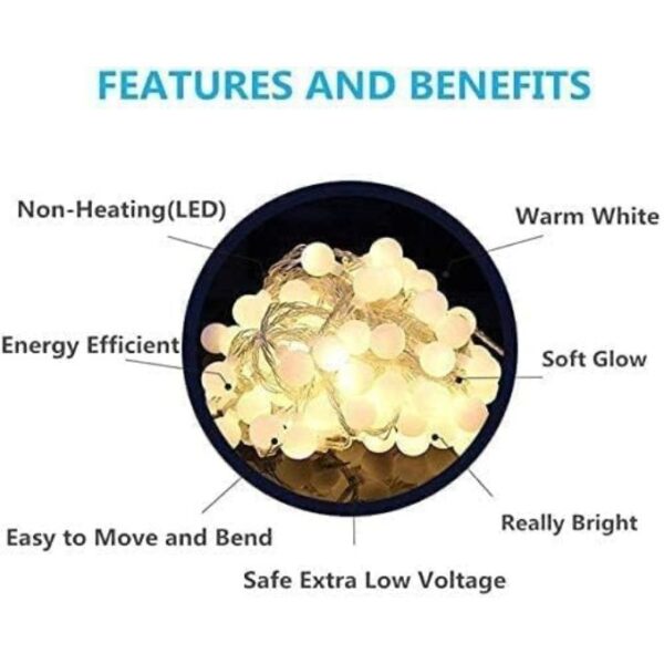 Globe String Lights Plug in 116 Ft. 200 LED 8 Modes with Remote,Waterproof Fairy String Lights for Indoor Outdoor Bedroom Party Wedding Garden Christmas Tree Decor,Warm White - Image 5