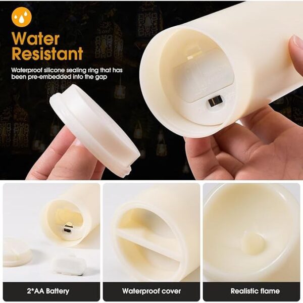 24-Pack LED Flameless Candles with Remote Control -Remote flameless Candles- Timer Candles -3D Flame, for Halloween Christmas Parties,Wedding,Home,Gift and Special Occasions(Three Sizes) - Image 3