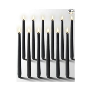 Black Flameless Taper Candles