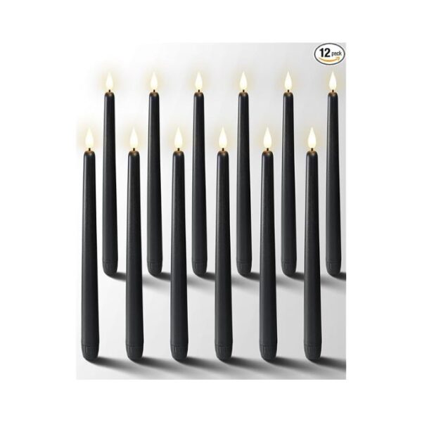 Black Flameless Taper Candles